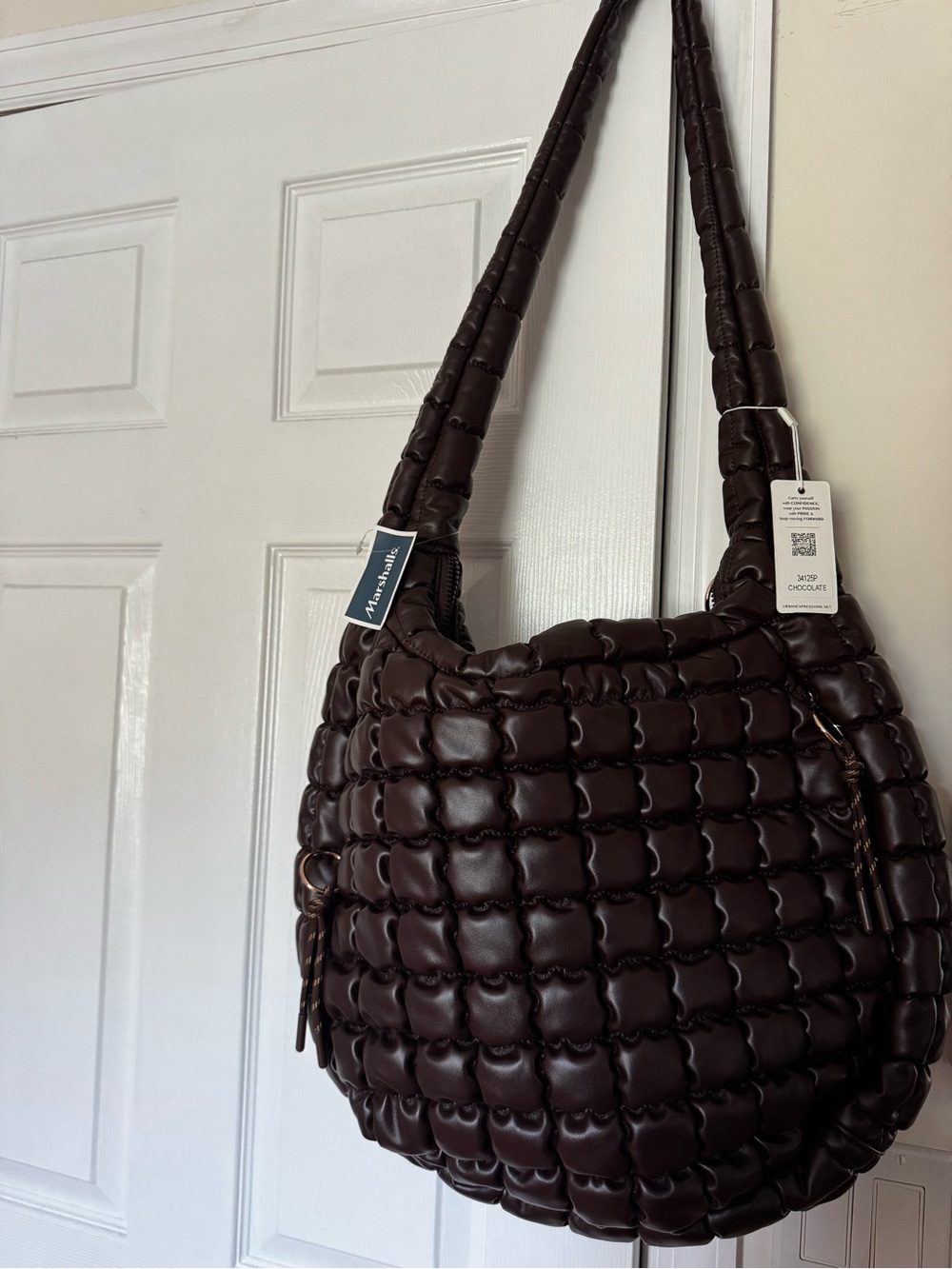 Urban expressions Chocolate Quilted Shoulder Bag